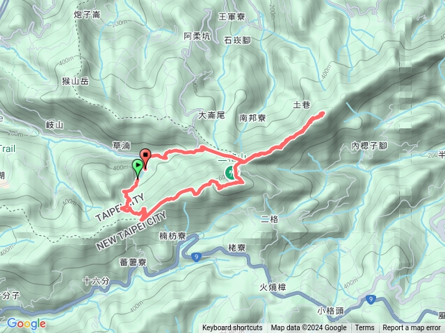 草湳-二格山-筆架山南北峰-草湳