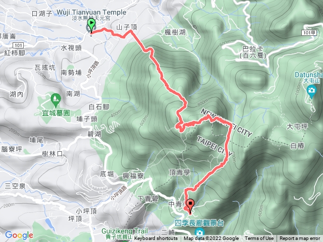 山仔頂登山步道天元宮-面天山-向天山—青天宮