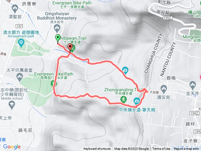 十八彎古道、中央嶺步道