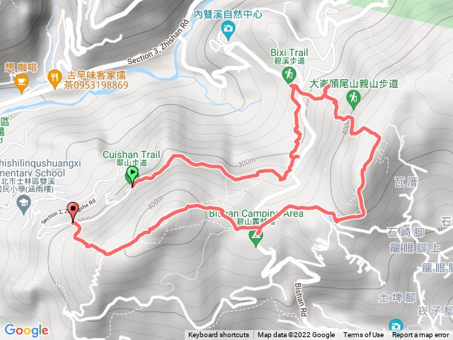 中社路二段、大崙尾山步道、碧溪步道、大崙頭山步道、中社路二段