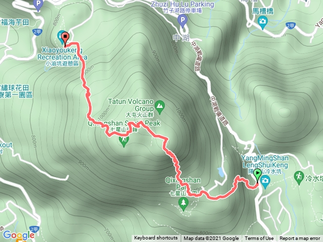 冷水坑→七星山主峰→小油坑