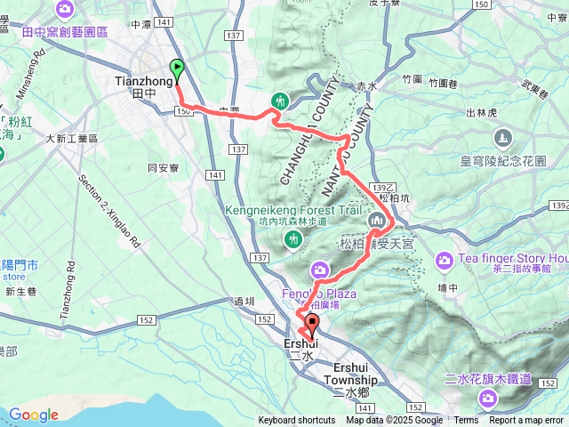 田中森林-受天宮-登廟步道-豐柏步道-二水火車站預覽圖