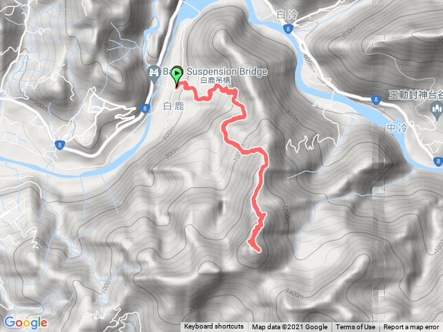 白毛山（白鹿吊橋起登）