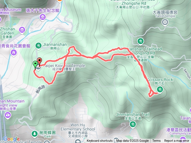 劍南路樱花涼亭金面山圓明步道鄭成功步道