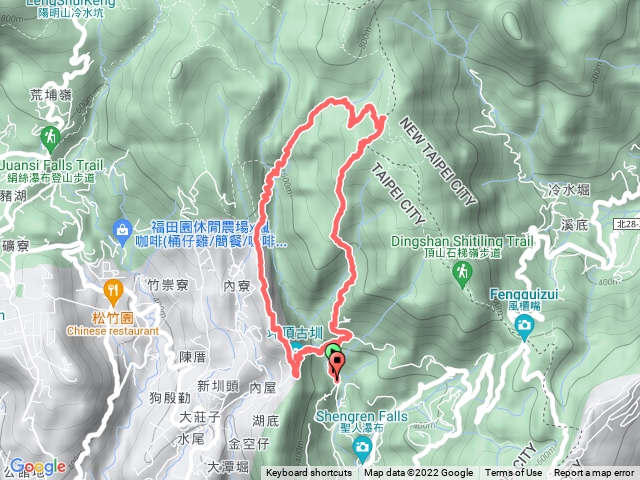 坪頂古圳，荷蘭人古道，內雙溪古道O型