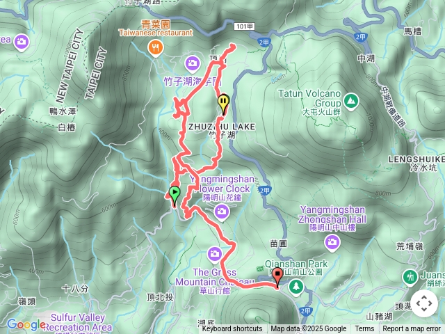 草山觀瀑吊橋-湖田國小-竹子湖-青春嶺-陽明山公車總站(2025-6-1)