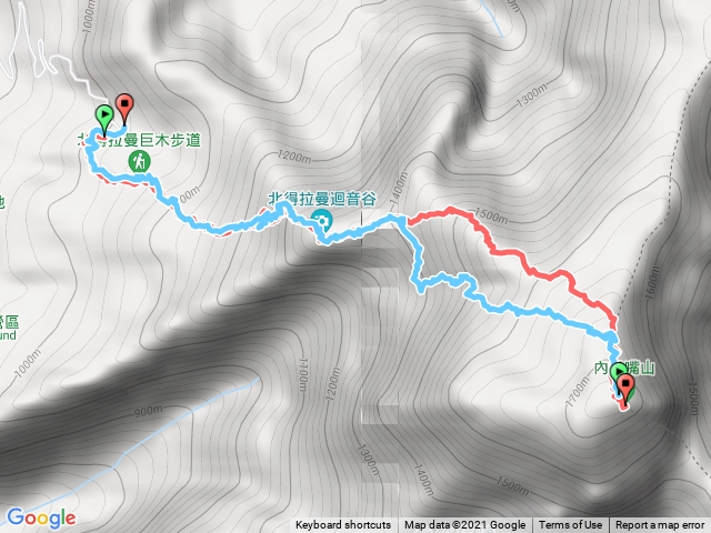 內鳥嘴山順走北得拉曼巨木群O型