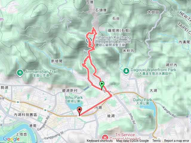 內湖捷運--碧山嚴--白石湖吊橋--同心池--內湖捷運預覽圖