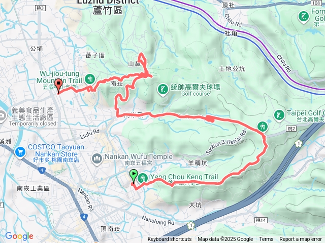 桃園蘆竹郊山行程 : 南崁三步.一古道連走。( 羊稠森林步道 / 營盤坑古道 / 五酒桶山步道 / 山鼻山步道 )預覽圖