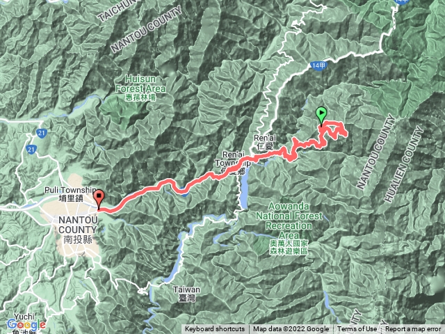 尾上山雲海保線所含路點到埔里國道