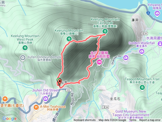 隔頂停車場→基隆山→雷霆峰O型預覽圖