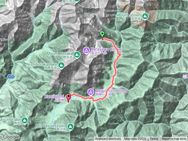 涸沢山屋經橫尾山莊至上高地