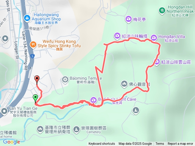 紅淡山步道A2接A3接回A2抵達三角點後走慈心觀音嚴下山預覽圖