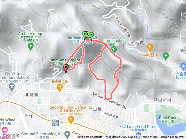 金面山(環山路登山口起登~竹月寺登山口下山~68巷登山口上山)