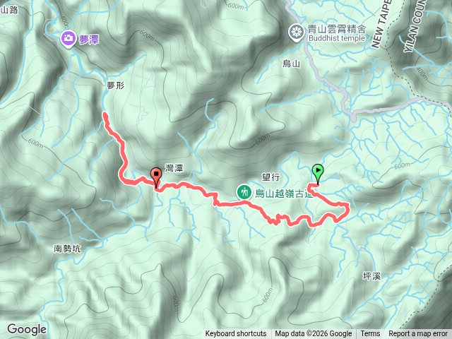 20260820雙溪-坪溪頭-烏山越嶺古道-坪溪山北峰-灣潭溪畔古道-灣潭古道-七股古道叉-回灣潭站