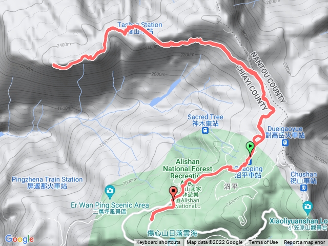 沼平車站>眠月線塔山站>塔山(中塔山)往返(步程約5~6小時)