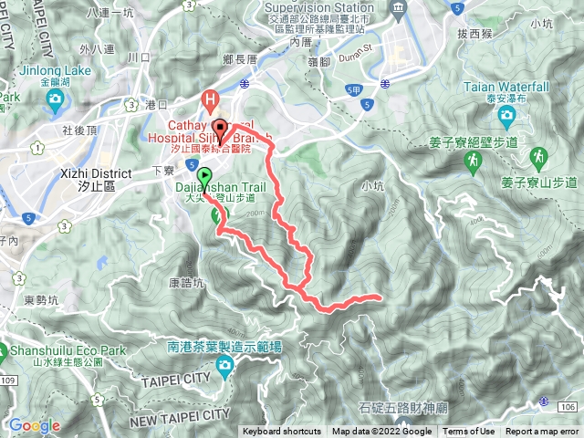 大尖山四分尾山茄冬瀑布