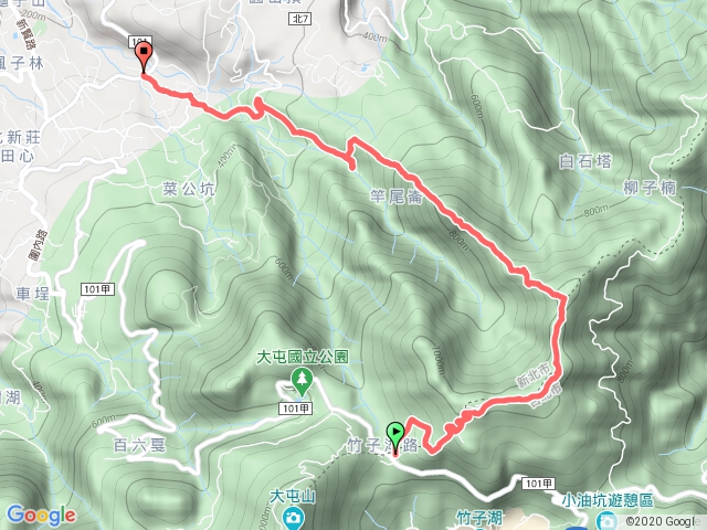 小觀音山主峰下竿尾崙古道