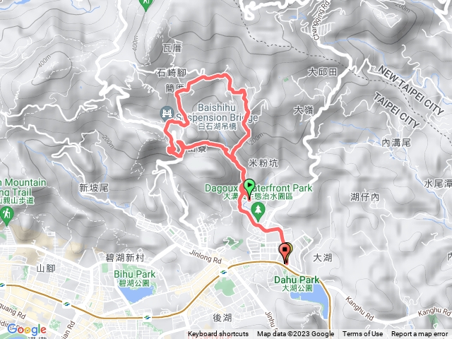 大溝溪＞碧山巖＞龍船岩＞大湖公園捷運站