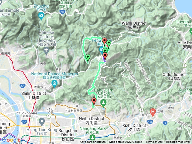 2022.3.12(士林~萬里~內湖)坪頂古圳、內雙溪古道、北五指、杏林山、瑞泉溪畔古道、石門嶺、雙溪溝、大崙古道、盧厝步道、圓覺寺、碧湖步道串行