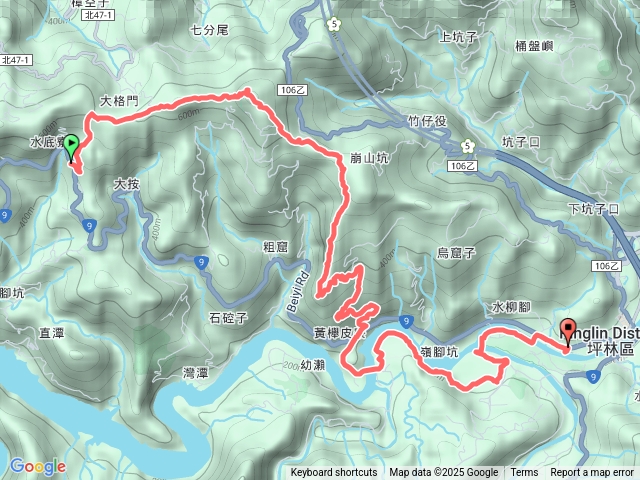 大格門-獵貍尖-黃櫸皮寮山-坪林觀魚步道