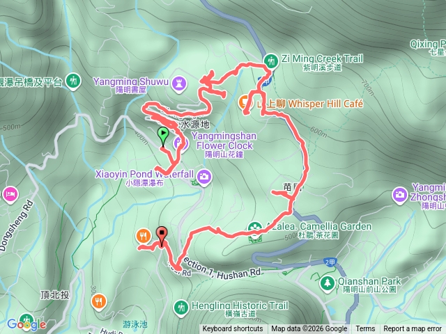 20260104陽明公園-湖山路市477-花鐘-羽衣圳-陽明書屋-竹子湖氣象站市494-1-竹子湖北市地測地點市494-陽管處-40砲陣地-頂坪-六窟預覽圖