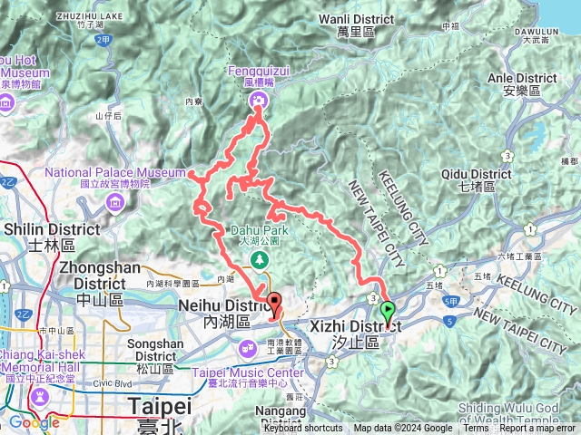 2024-11-03台北市摸基石(大丘田山東南南峰、白石湖山北峰、碧山西南峰、五指山西峰、溪山里山、圓山仔山東南峰、佛山寺、白鷺鷥山)