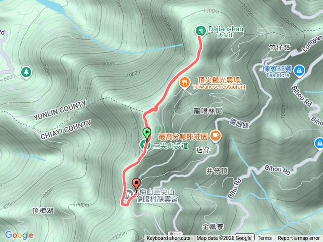 260227大尖二尖山雨天快走