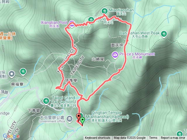 清天宮、頂青礐古道、興福寮新山徑、向天池、向天山、面天山、清天宮預覽圖