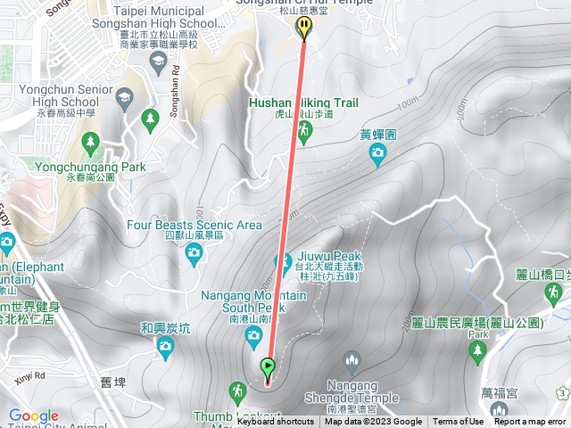 臺北大縱走九五峯下虎山溪