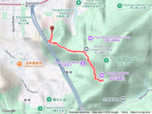 象山松山療養院入口至拇指山頂來回預覽圖