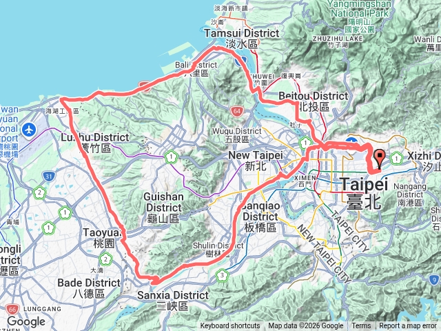 2026-06-20 基隆河右岸~關渡~竹圍漁港~桃林鉄馬道~大漢溪左岸~基隆河左岸自行車O繞