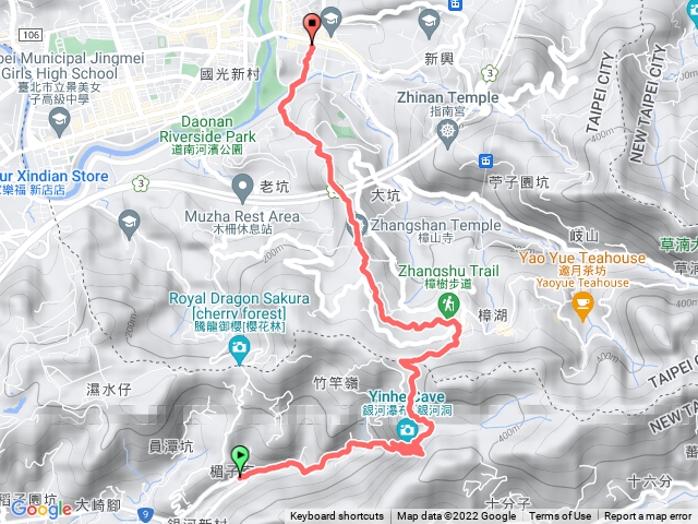 銀河洞、貓空、政大越嶺