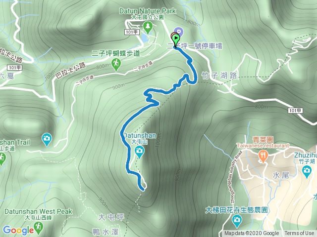 二子坪停車場夜登大屯山