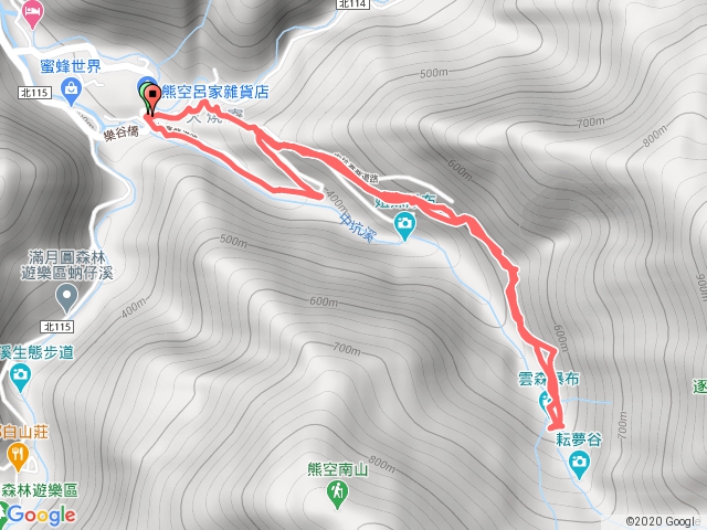 雲森瀑布 候車亭 產業進 山路出