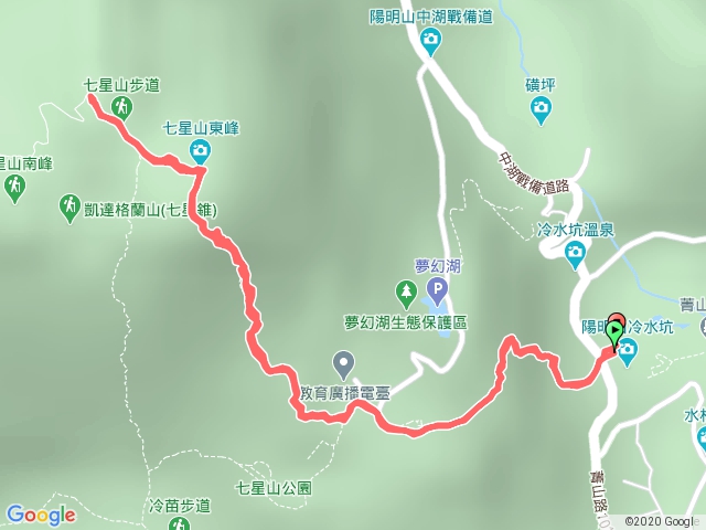 七星山主東峰登山步道