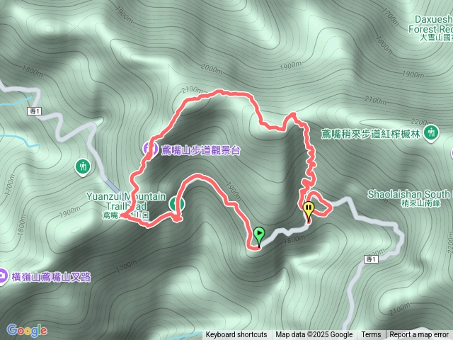 鳶嘴山稍來步道預覽圖