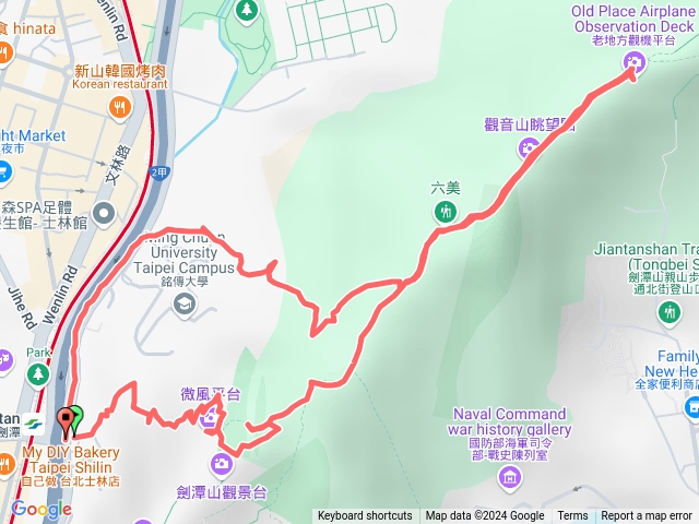 20241104 劍潭山步道 (含颱風後路況回報) (園山水神社-貢丸平台-劍潭山三角點-老地方平台-毋忘在莒步道-銘傳大學)預覽圖