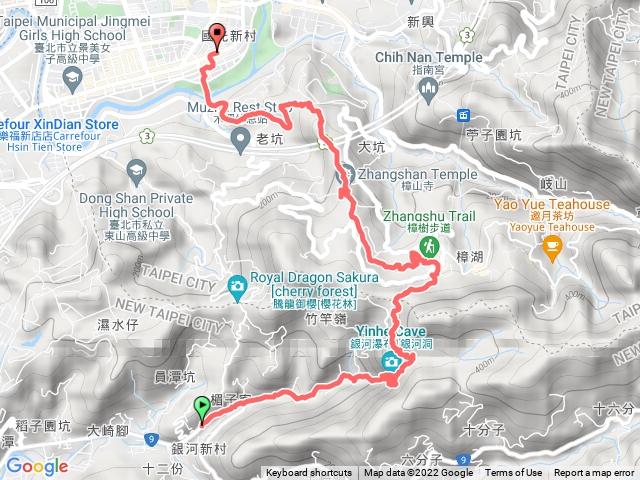 中生橋頭➡️銀河洞越嶺➡️樟樹步道➡️樟山寺➡️政大