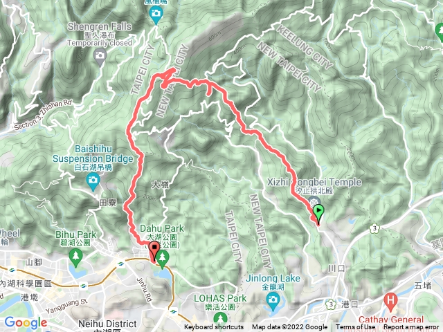 汐止拱北殿北港山火燒坪山白石湖山大湖公園