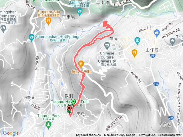 天母古道翠峰瀑布原路線折返