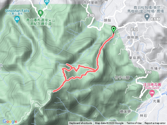 竹子山北北峰、阿里磅瀑布