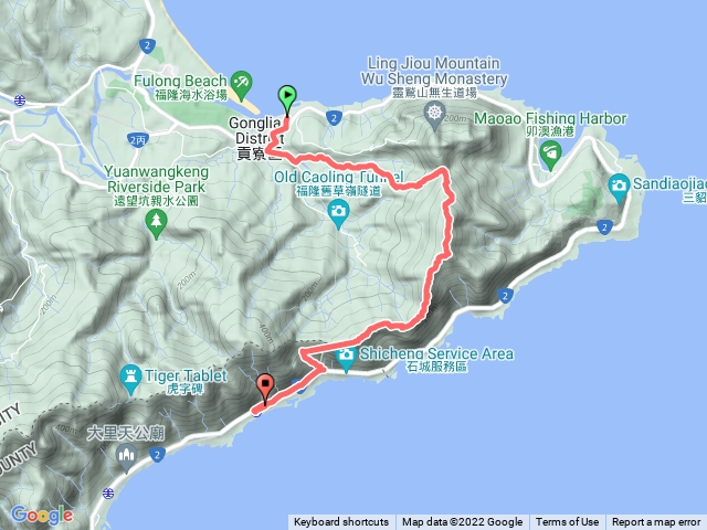雪山尾稜北段+石城仔嶺土地公廟下切