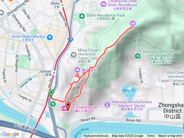 劍潭山老地方來回