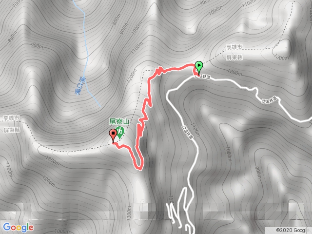 沙溪林道登山口至尾寮山三角點1090510