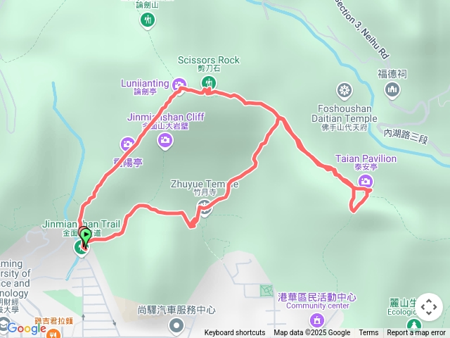 剪刀石山—金面山0繞