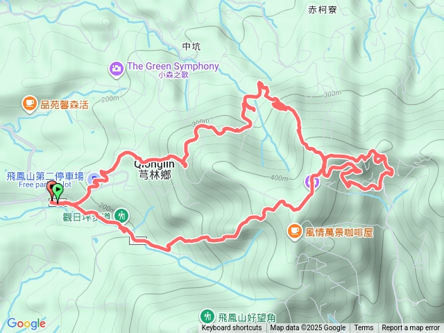 飛鳳山-兩間咖啡廳-百年赤柯與樟樹-8字走