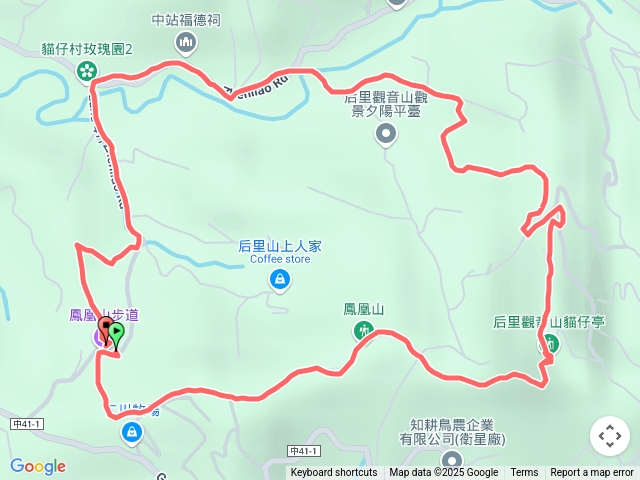 台中后里鳳凰山觀音山登山步道O繞20250504