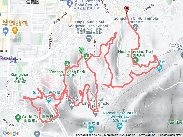 2022-10-26 四獸山走透透─永春崗公園→煙火平台→靈雲宮→象山峰→天寶聖道宮→獅山峰→永春陂濕地→虎山峰→豹山峰→榕樹王→四獸亭→松山慈惠堂