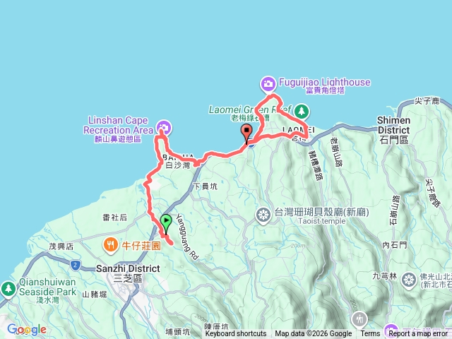 三生步道（賞櫻花）-周杰倫「不能說的秘密」木棧道-麟三鼻步道-白沙灘-富貴角燈塔-老梅綠石槽